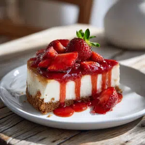 Strawberry Cheesecake Using Strawberry Sauce