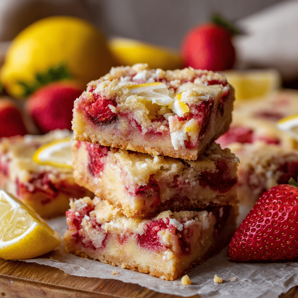 Strawberry Lemon Blondies