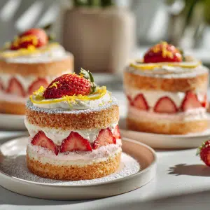 Strawberry Lemon Mini Layer Cakes