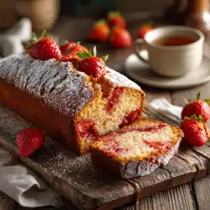 Strawberry Shortcake Loaf Cake