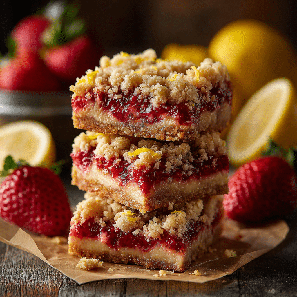 Strawberry Lemon Crumb Bars