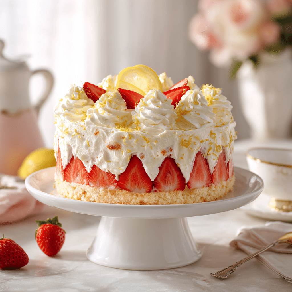 Strawberry Lemon Chiffon Cake