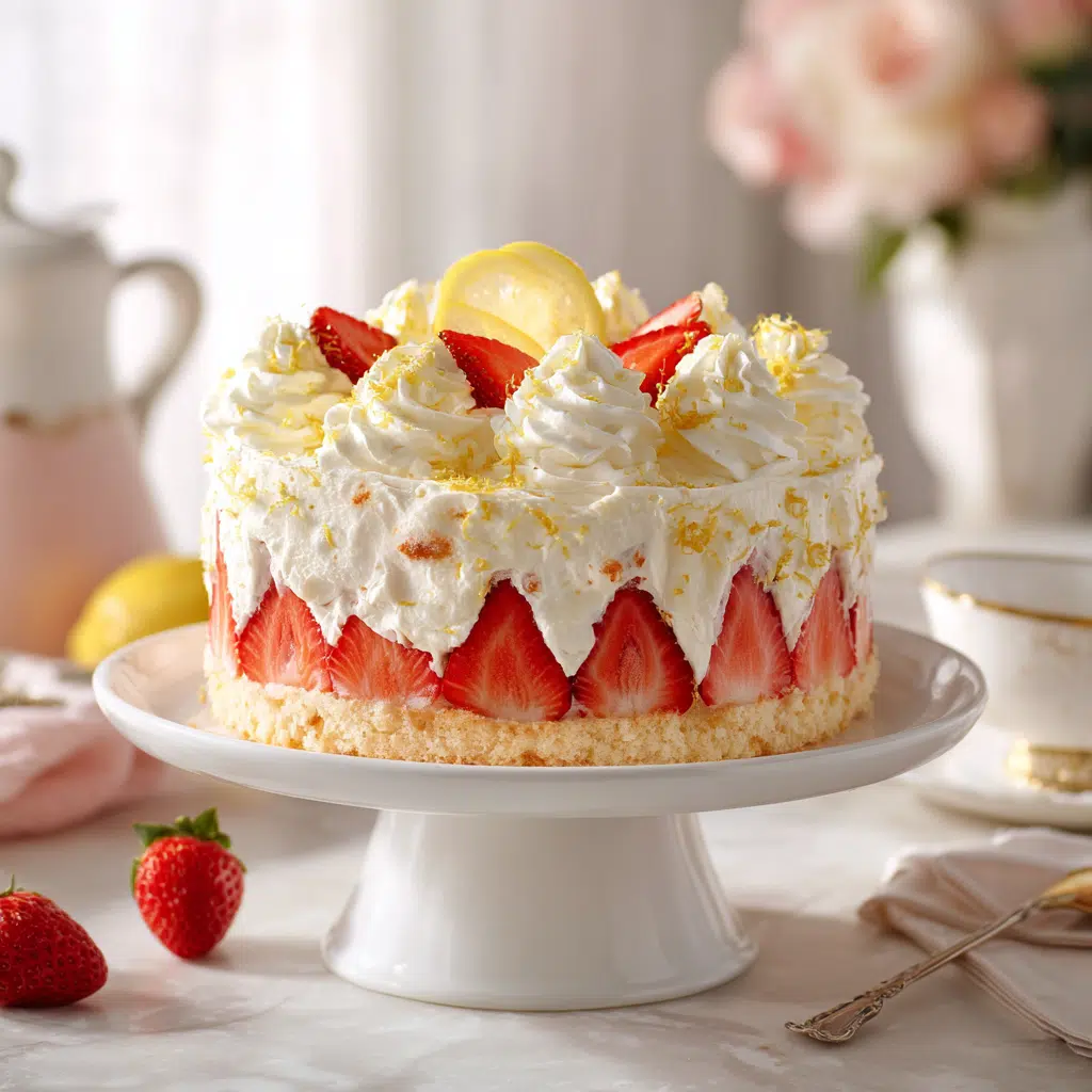 Strawberry Lemon Chiffon Cake