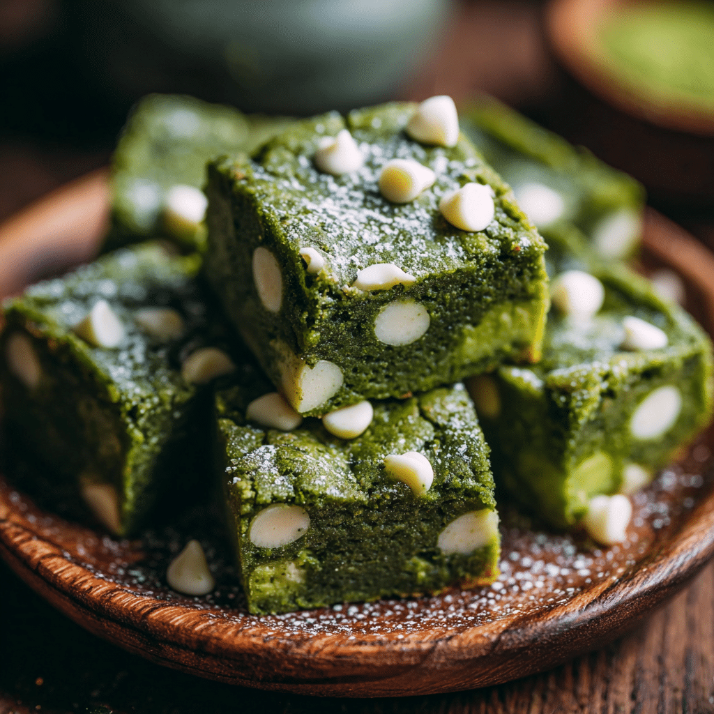 Matcha Mochi Brownies with White Chocolate