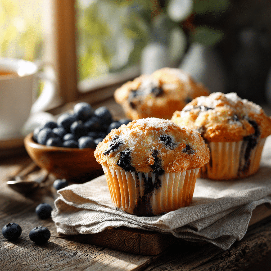 Bakery Style Blueberry Muffins