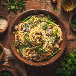 Healthy Asparagus Mushroom Pasta