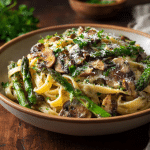 Parmesan Asparagus Mushroom Pasta