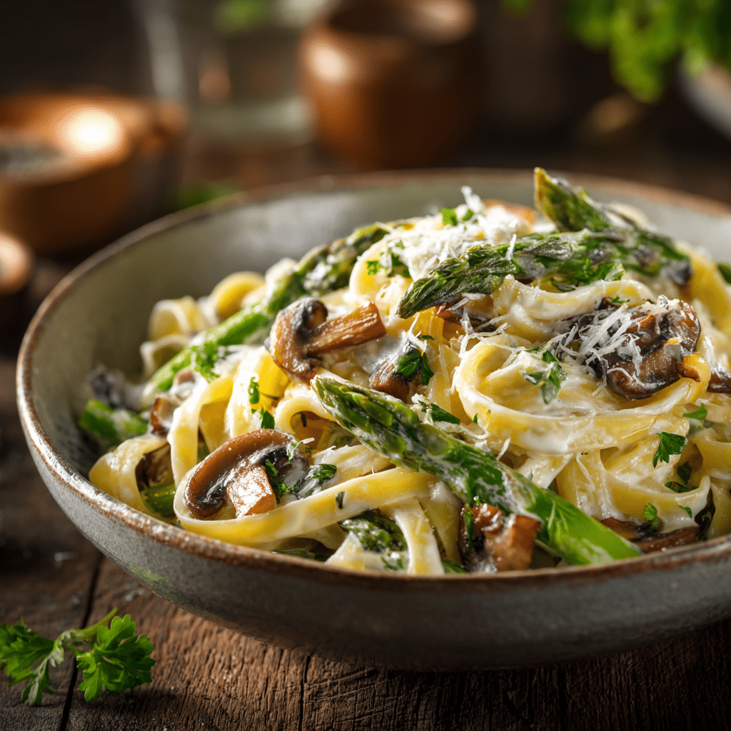 Best Asparagus Mushroom Pasta