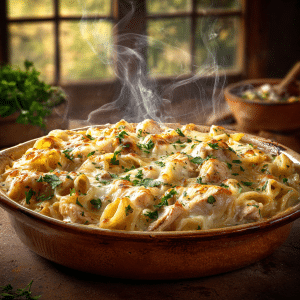Chicken Alfredo Pasta Bake