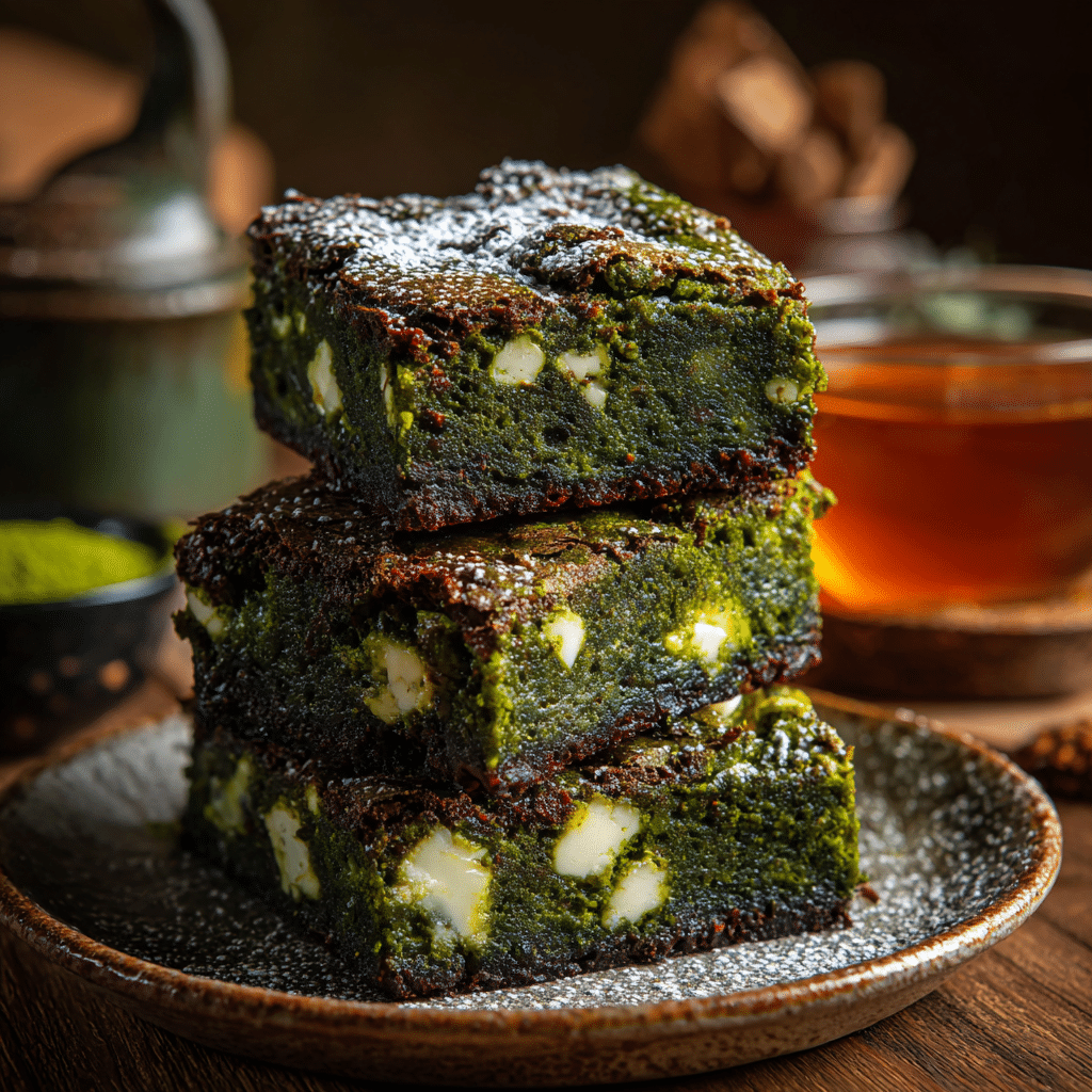 Fudgy Matcha White Chocolate Brownies