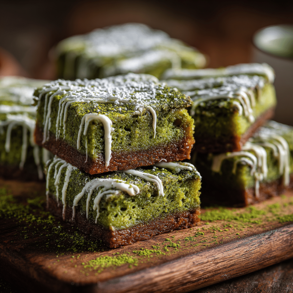 Japanese Bakery Matcha Mochi Brownies