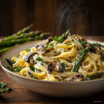Garlic Asparagus Mushroom Pasta