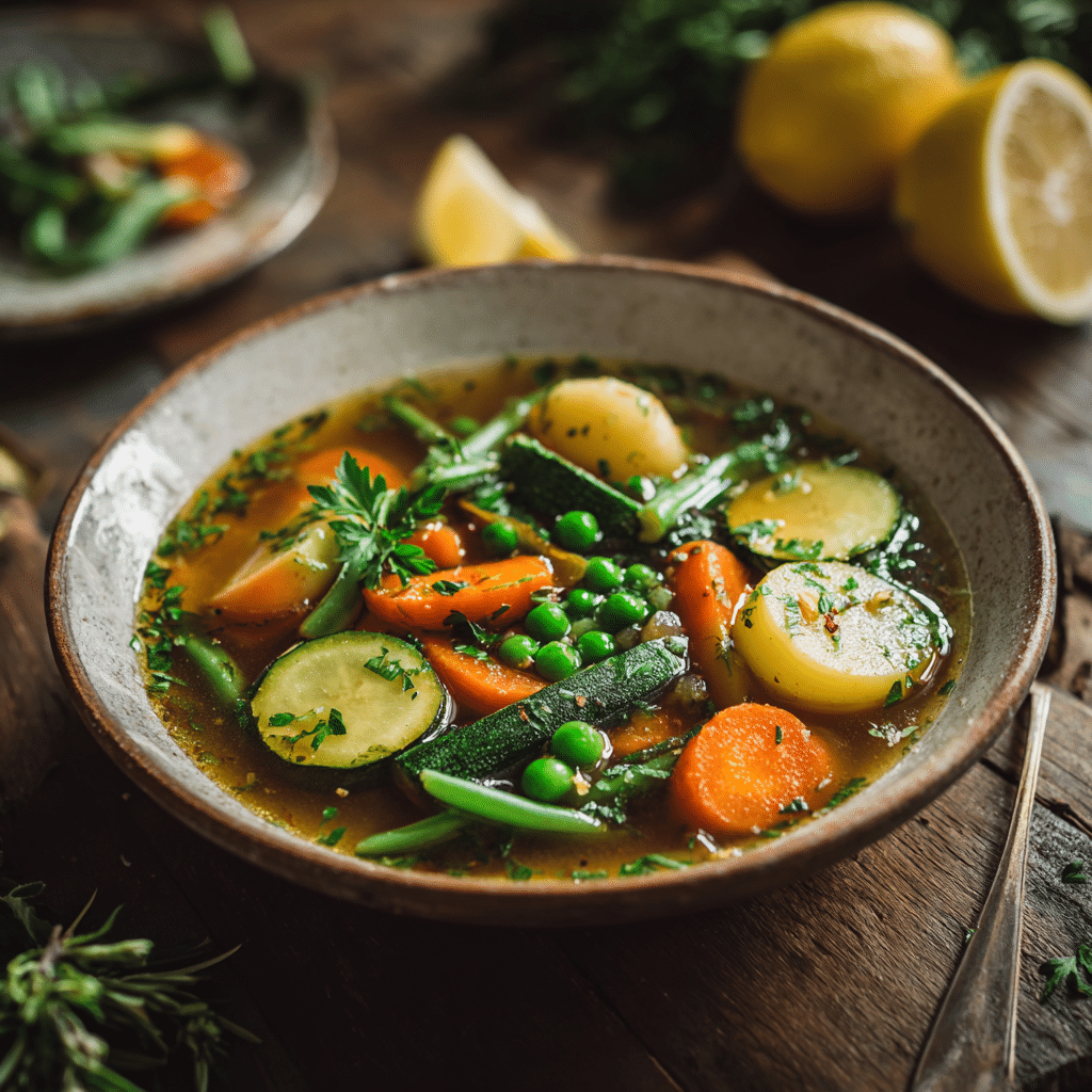 Spring Vegetable Soup for Dinner