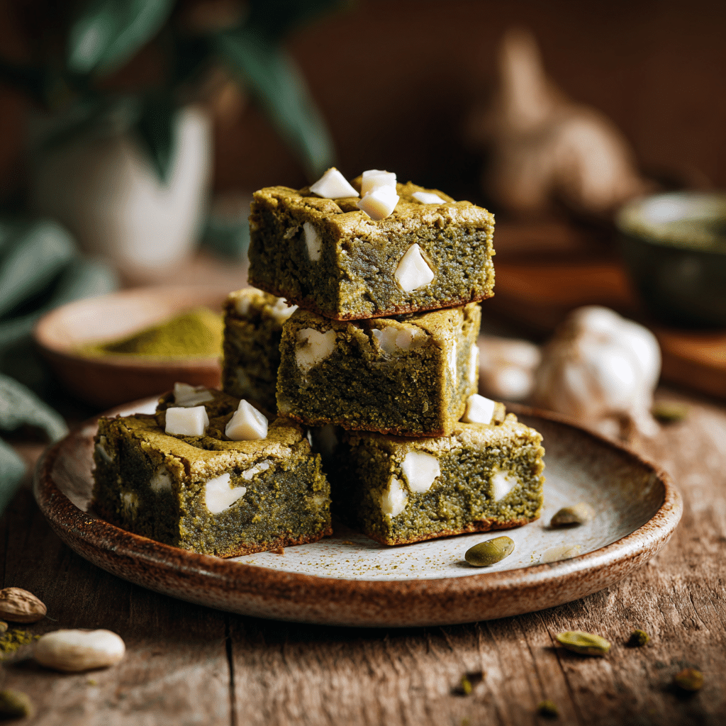 Matcha Blondie Brownies Green Tea