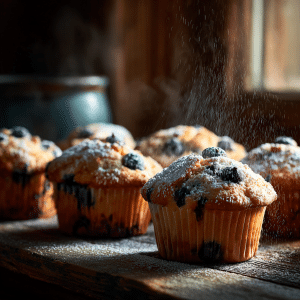 Fluffy Blueberry Muffins