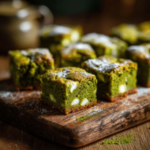 Fudgy Matcha Blondies
