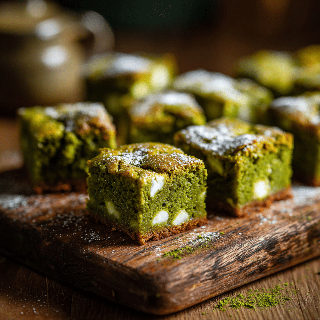 Fudgy Matcha Blondies
