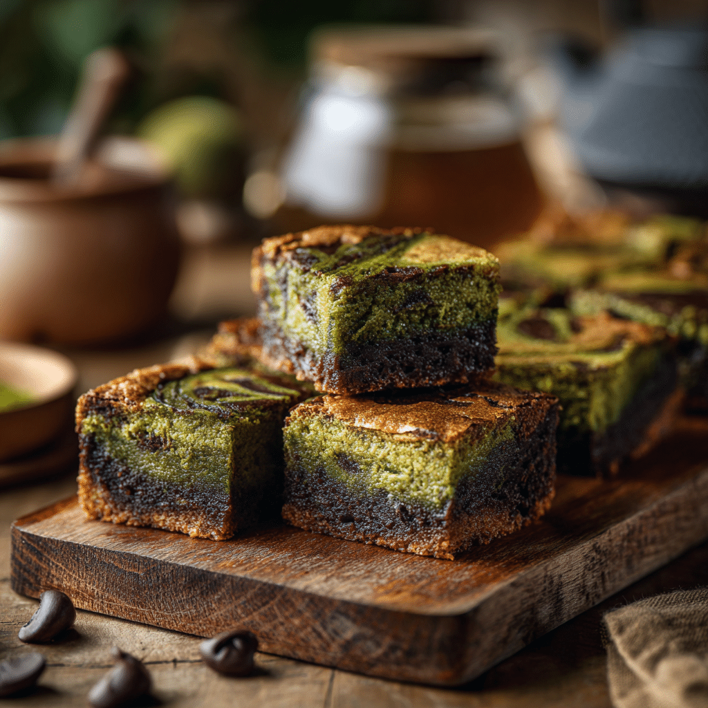 Brown Butter Matcha Brownies