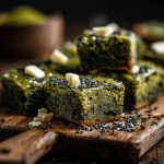 Matcha Mochi Brownies with Black Sesame