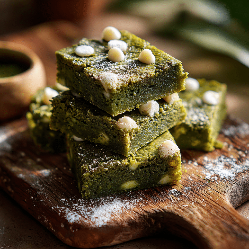 Soft and Chewy Matcha Brownies Green Tea