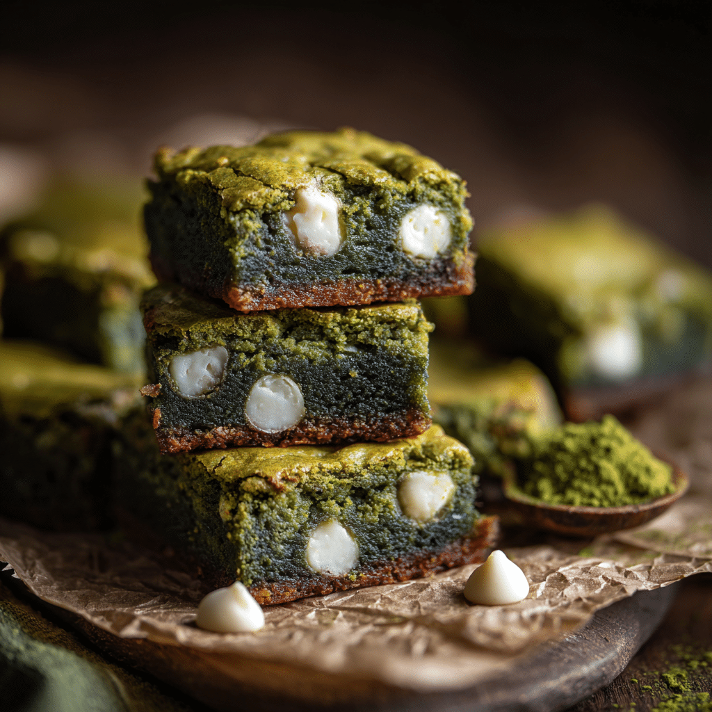 Matcha Mochi Brownies with Coconut Milk