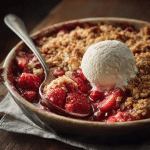 Warm Strawberry Rhubarb Crisp