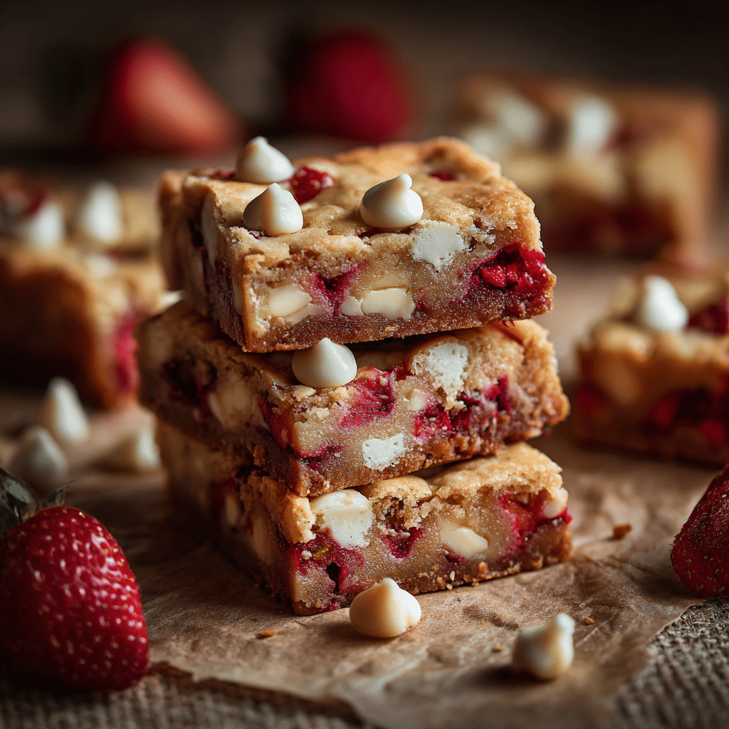 White Chocolate Strawberry Bars