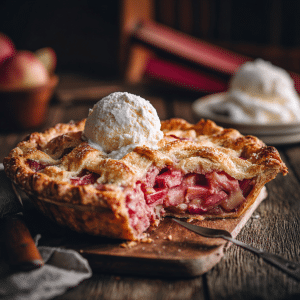 Homemade Rhubarb Pie Dessert