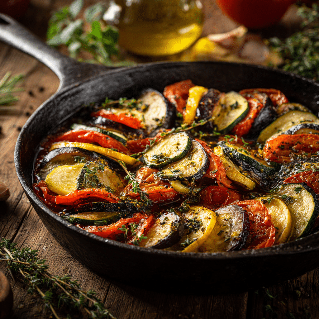 Ratatouille with Garlic and Olive