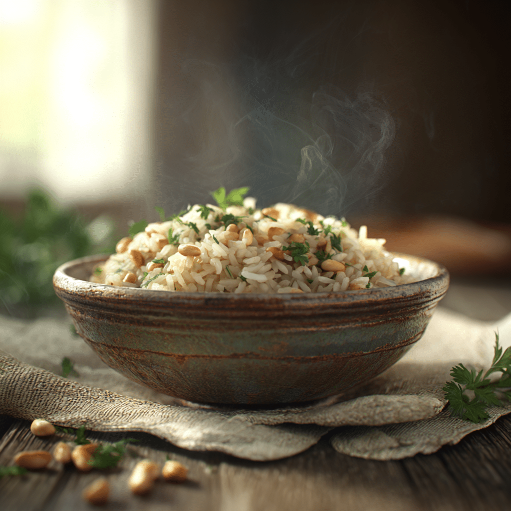 Rice Pilaf with Pine Nuts