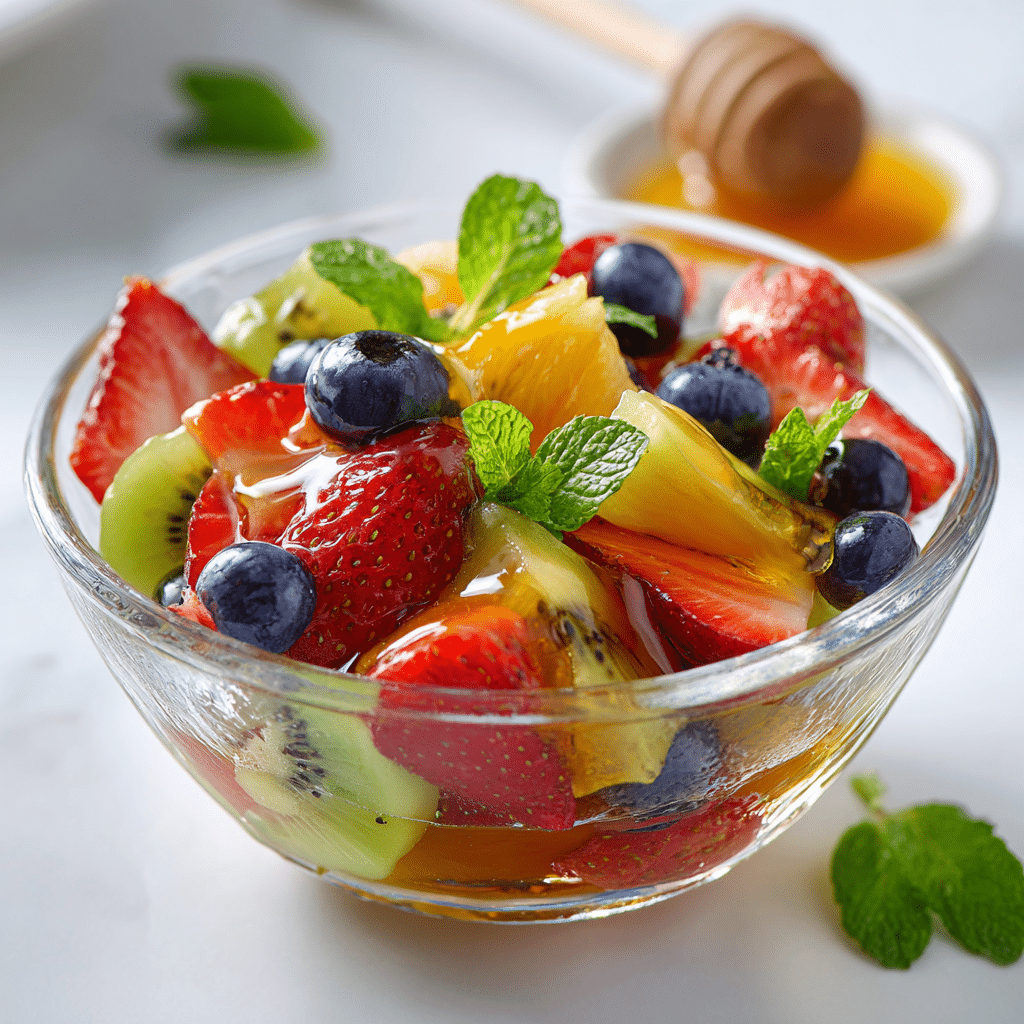 Fruit Salad with Honey Lime Dressing