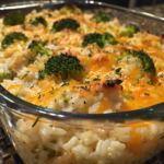 Broccoli Cheddar Chicken and Rice Casserole