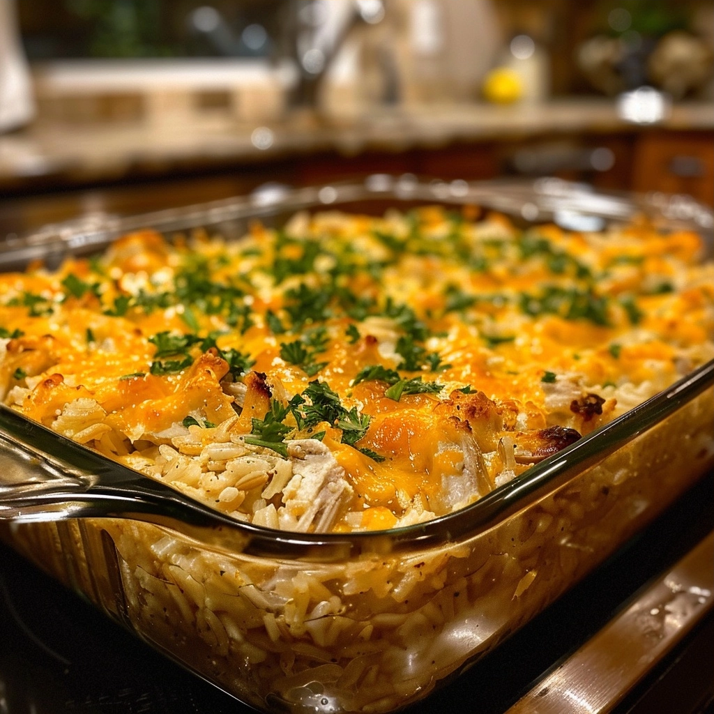 Cheesy Chicken and Rice Casserole Recipe