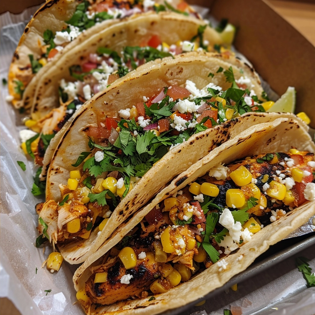 Mexican Street Corn Chicken Tacos: Spicy, Juicy Bites