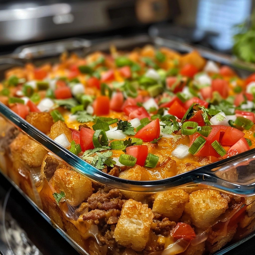 Taco Tater Tot Casserole: Crispy Layers of Flavor