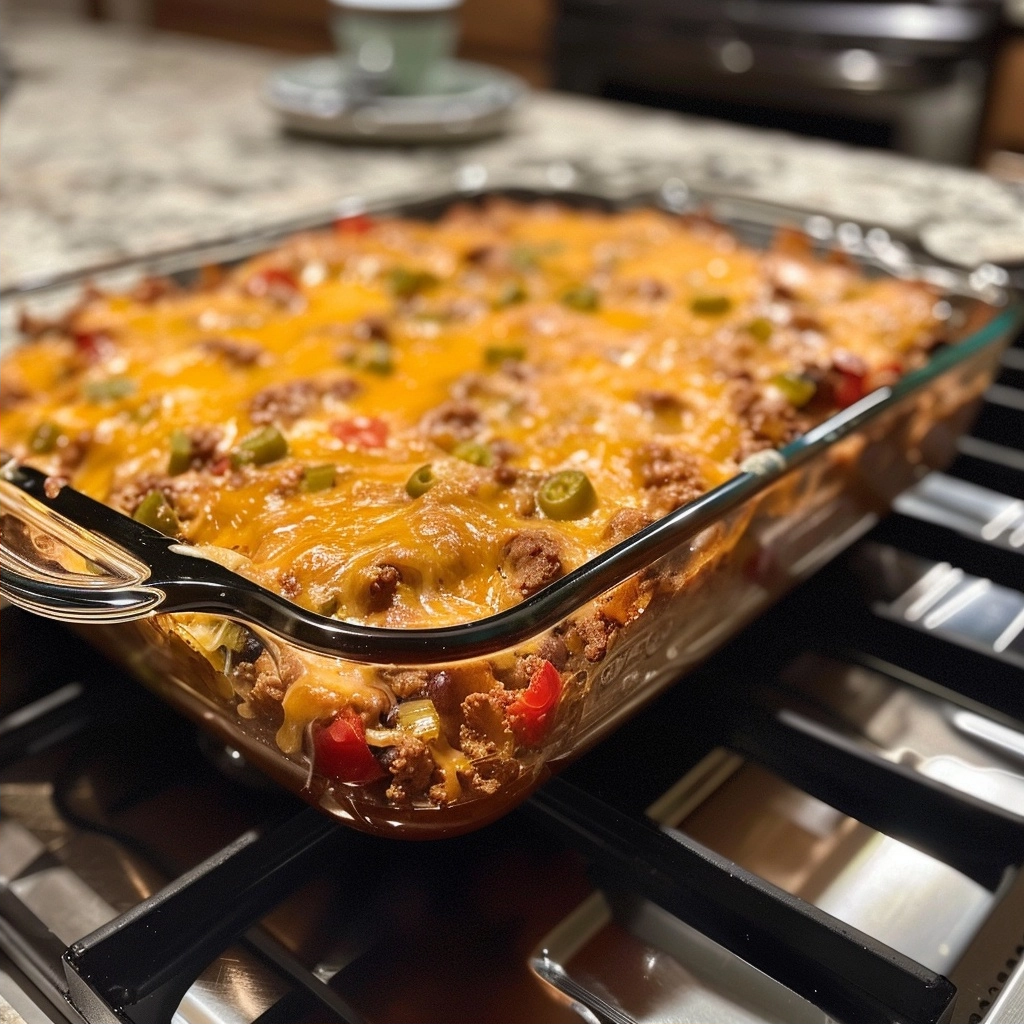 Taco Casserole with Beans and Corn