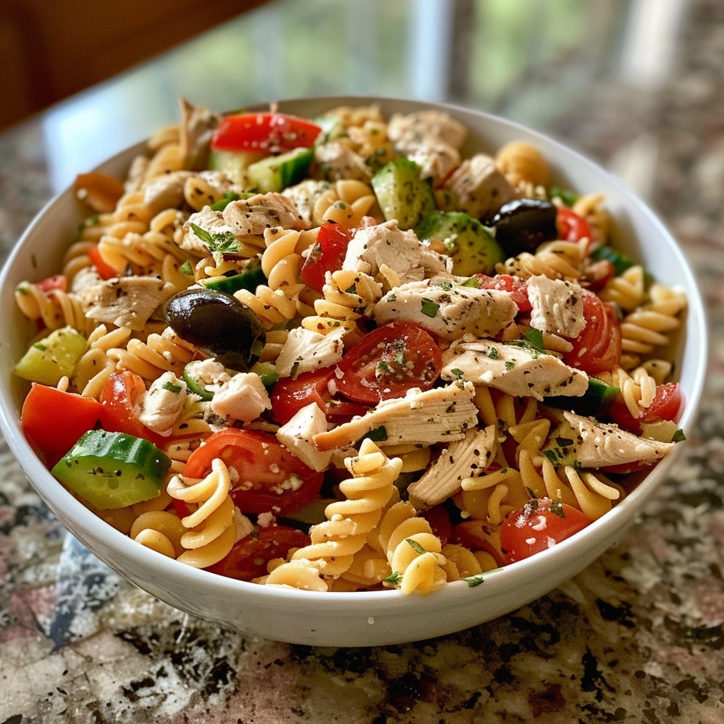 Greek Chicken Pasta Salad Recipe for Easy Meals