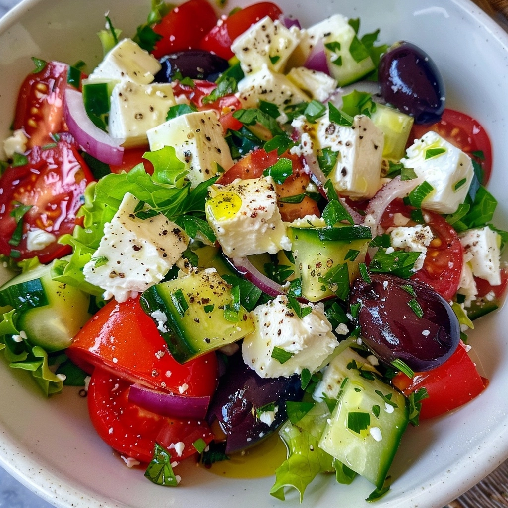 Healthy Greek Salad with Feta: Authentic Recipe
