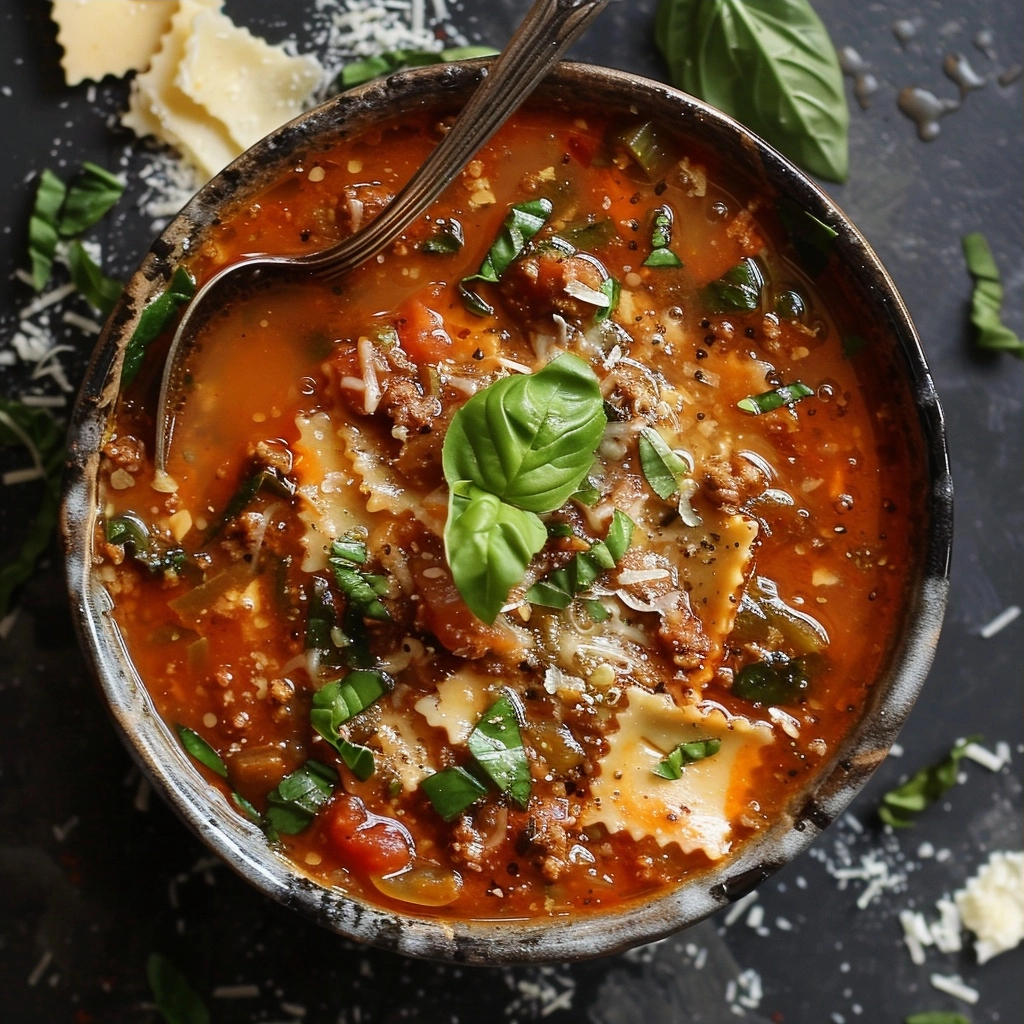High Protein Lasagna Soup for Easy Meal Prep