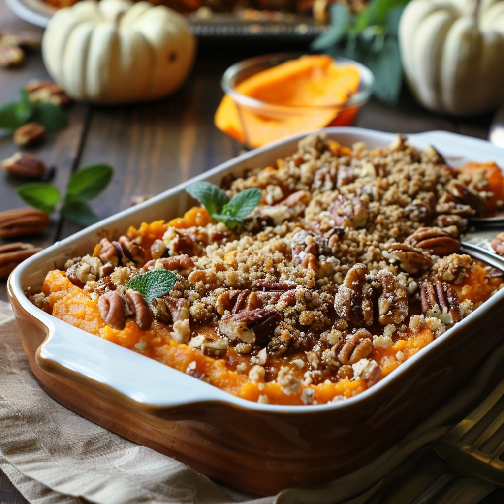 Sweet Potato Casserole with Pecan Streusel Perfection